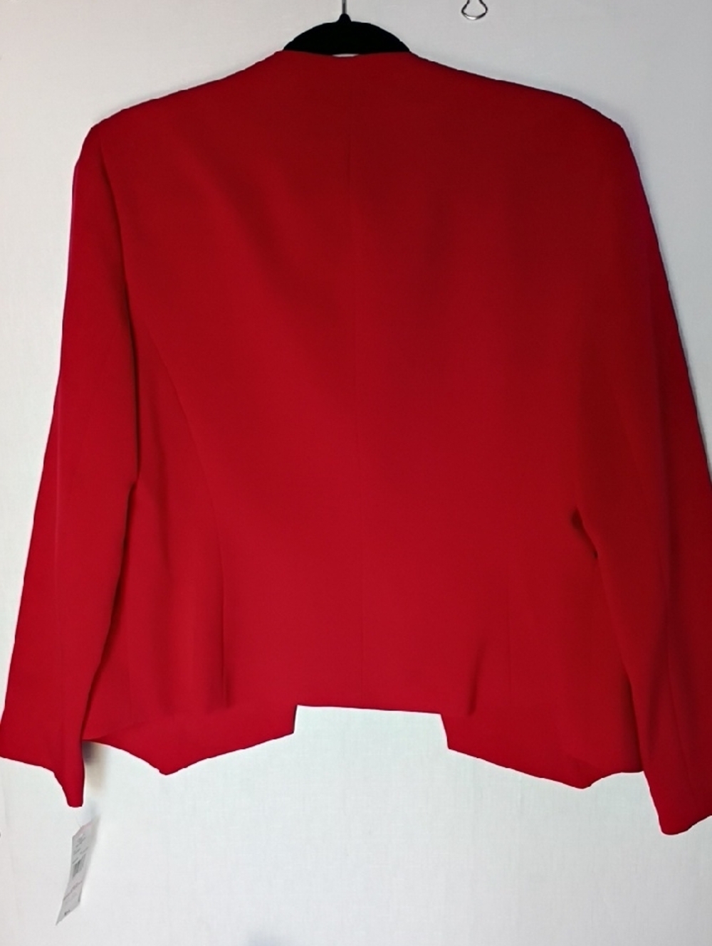 Evan Picone Women's Red Open-Front Blazer with Black Piping Size 10 - Picture 3 of 9